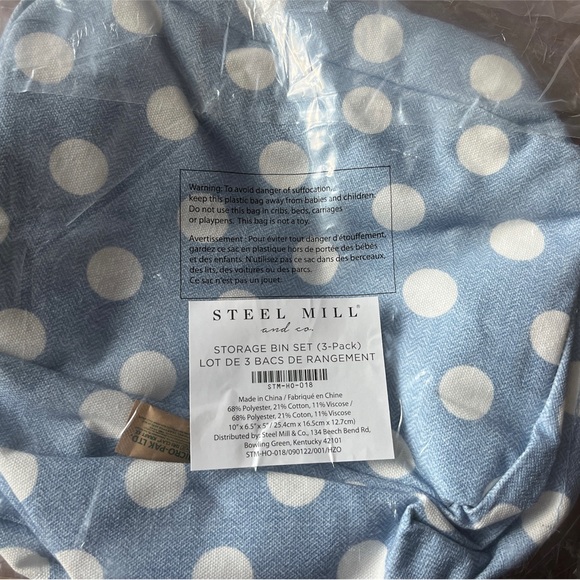 Steel Mill & Co.  Storage Bin Set of 3 - Picture 2 of 3